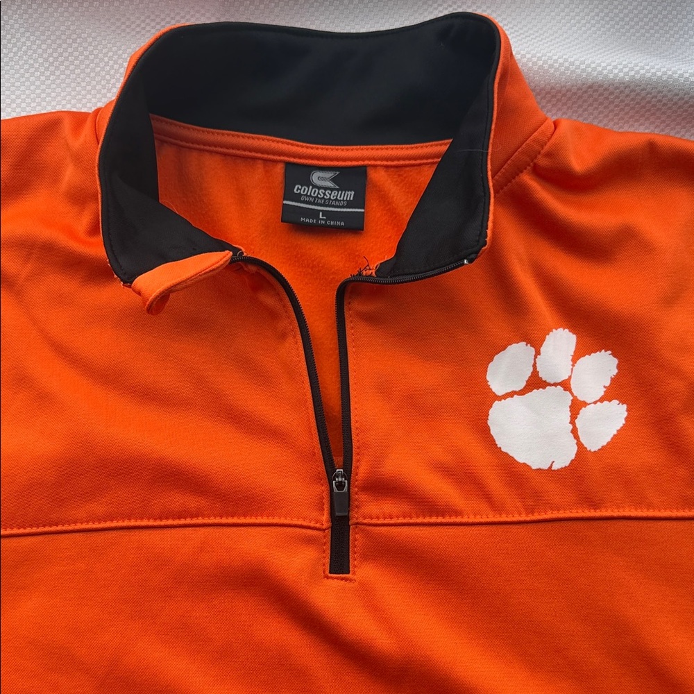 Colosseum Vibrant Orange and Black NCAA Clemson University Pullover - Large